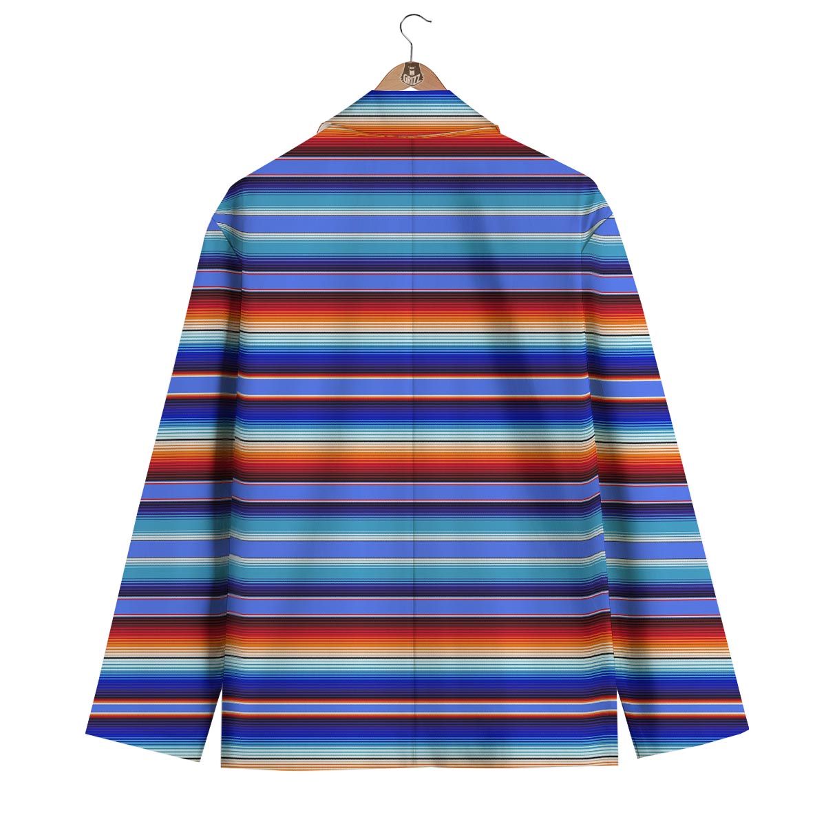 Baja Mexican Blanket Serape Pattern Print Men's Blazer-grizzshop