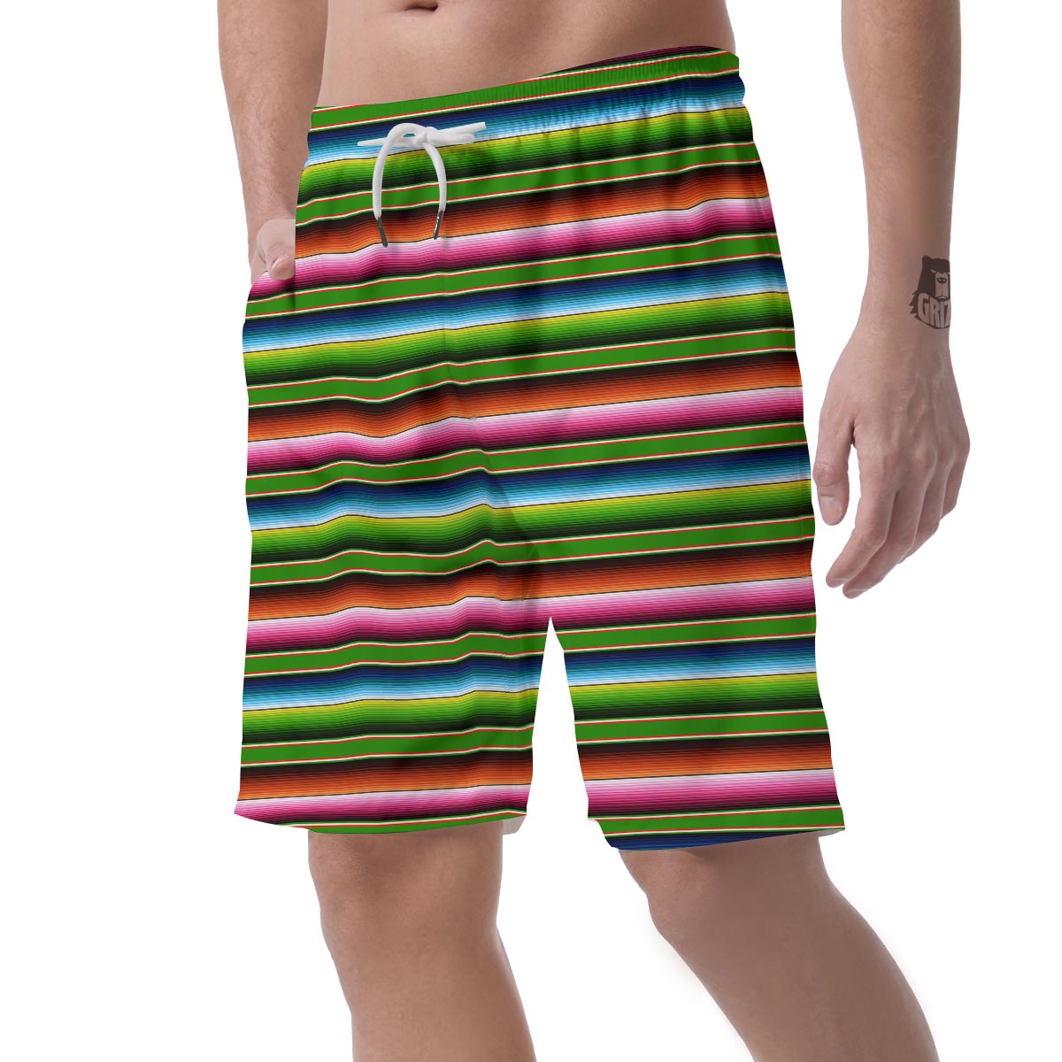 Baja Mexican Print Men's Shorts-grizzshop