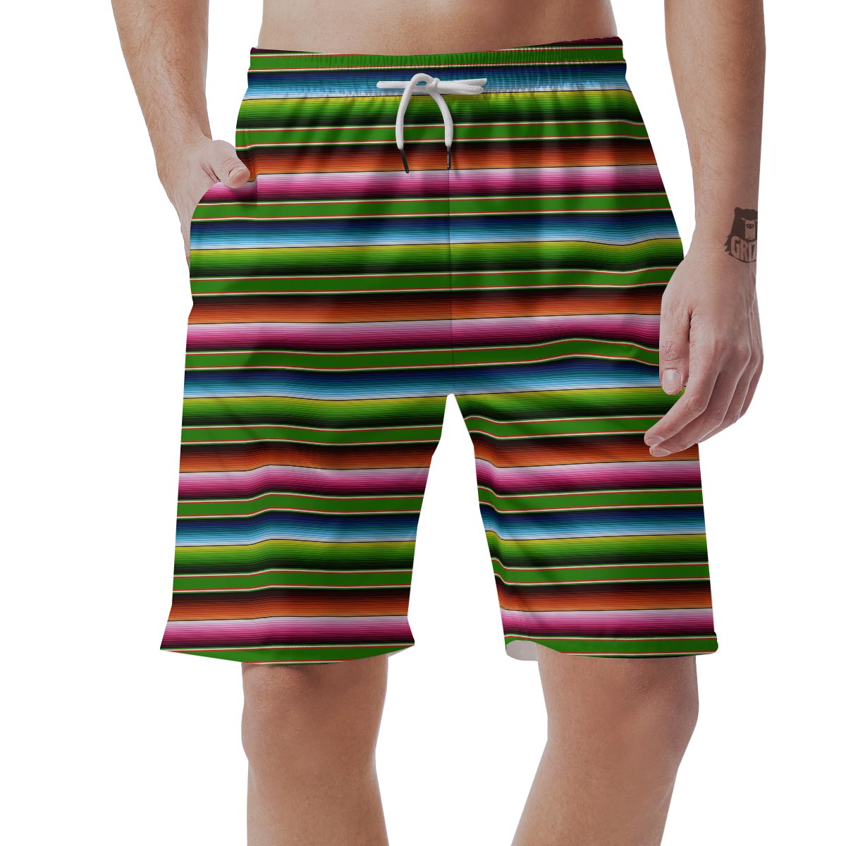 Baja Mexican Print Men's Shorts-grizzshop