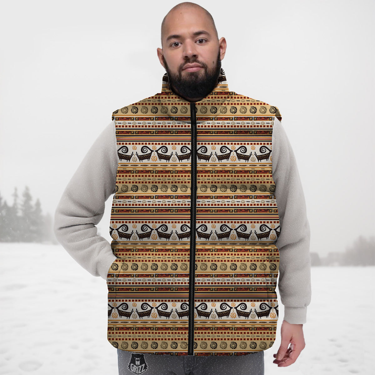 Baja Serape Mexican Blanket Pattern Print Down Vest