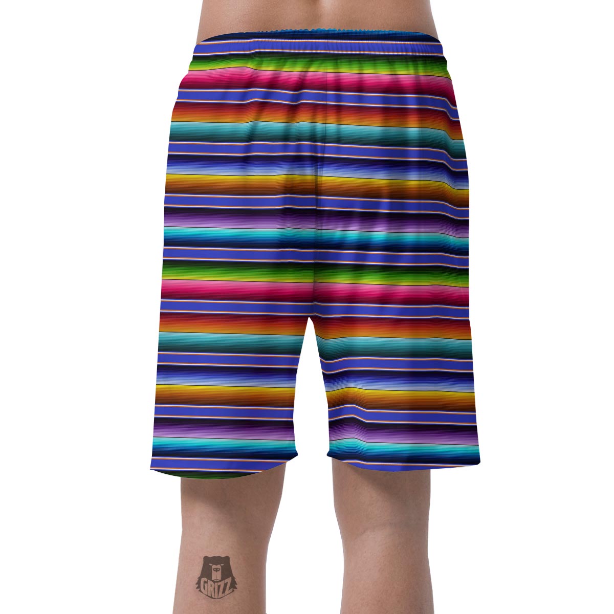 Baja Serape Mexican Men's Shorts-grizzshop