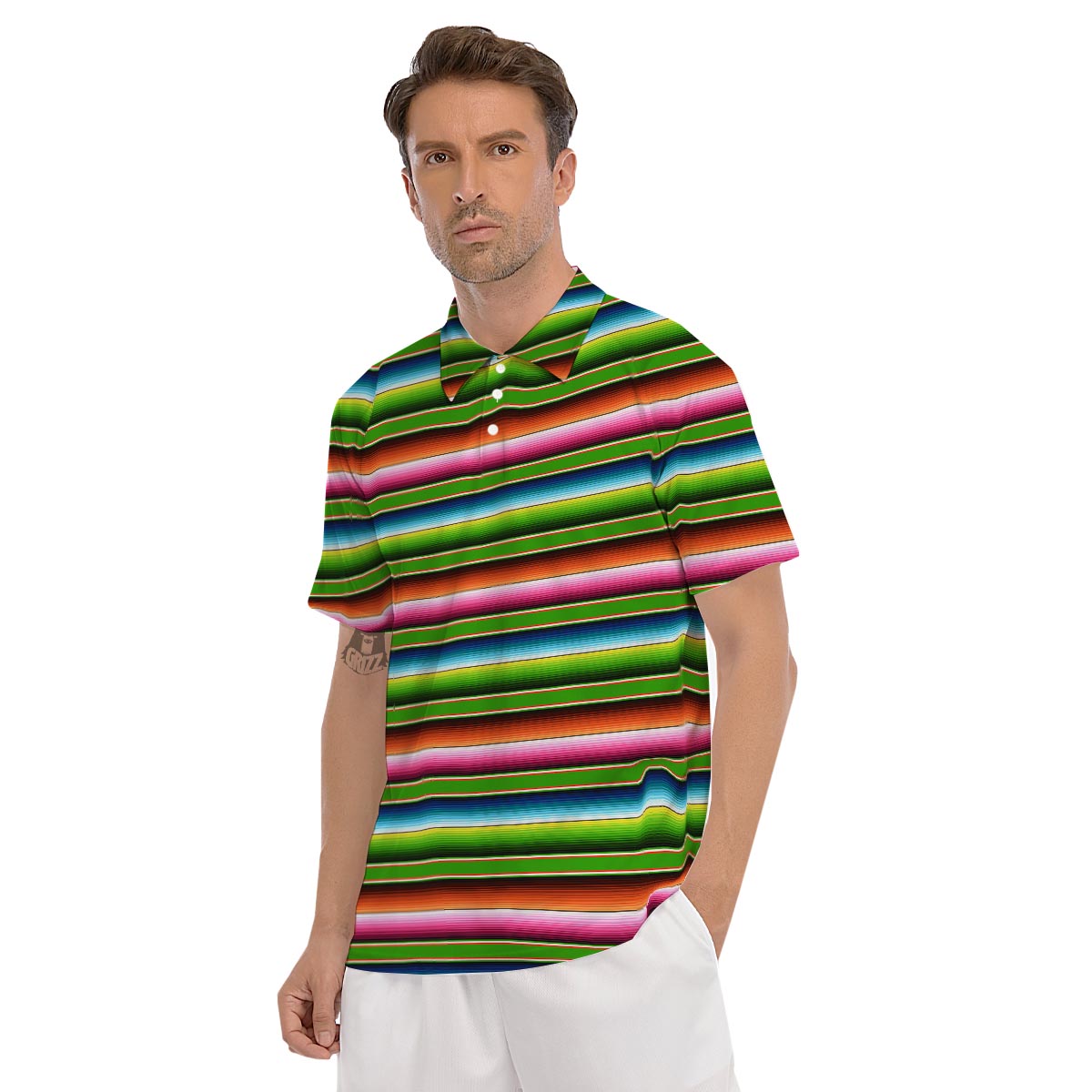 Baja Mexican Print Men's Golf Shirts-grizzshop