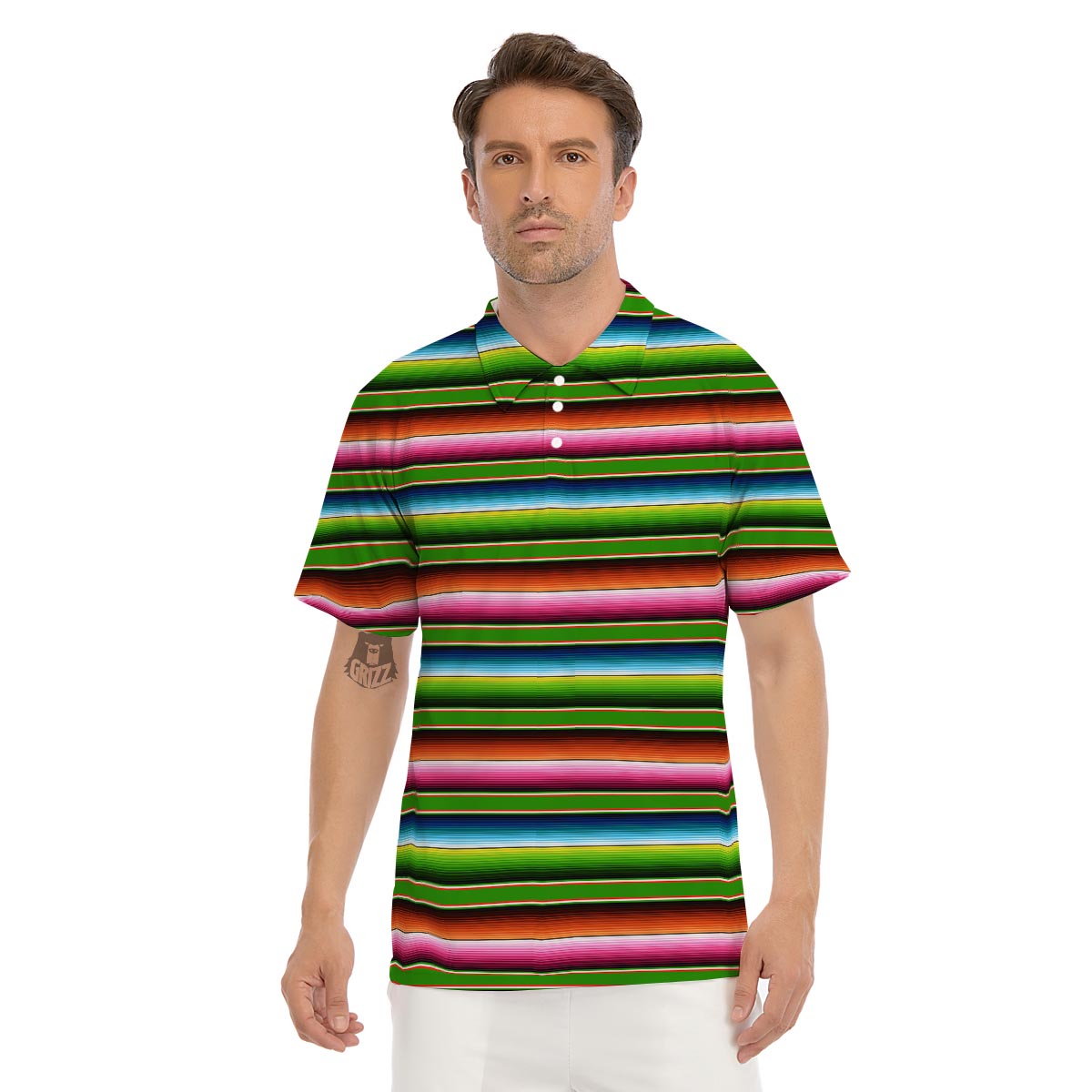 Baja Mexican Print Men's Golf Shirts-grizzshop
