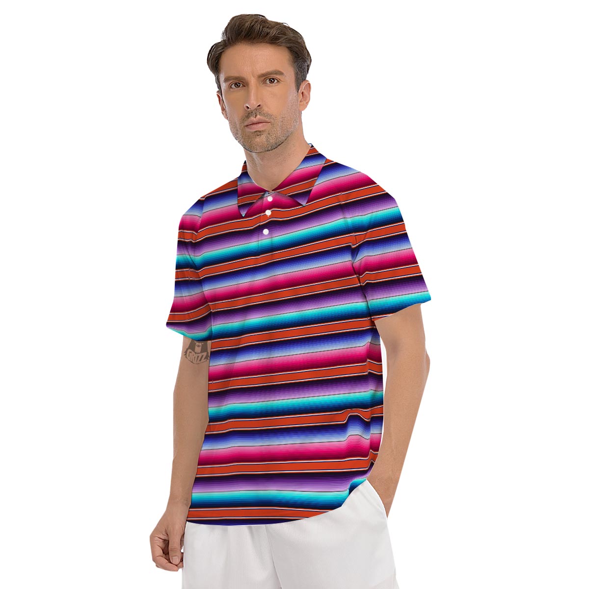 Baja Serape Men's Golf Shirts-grizzshop