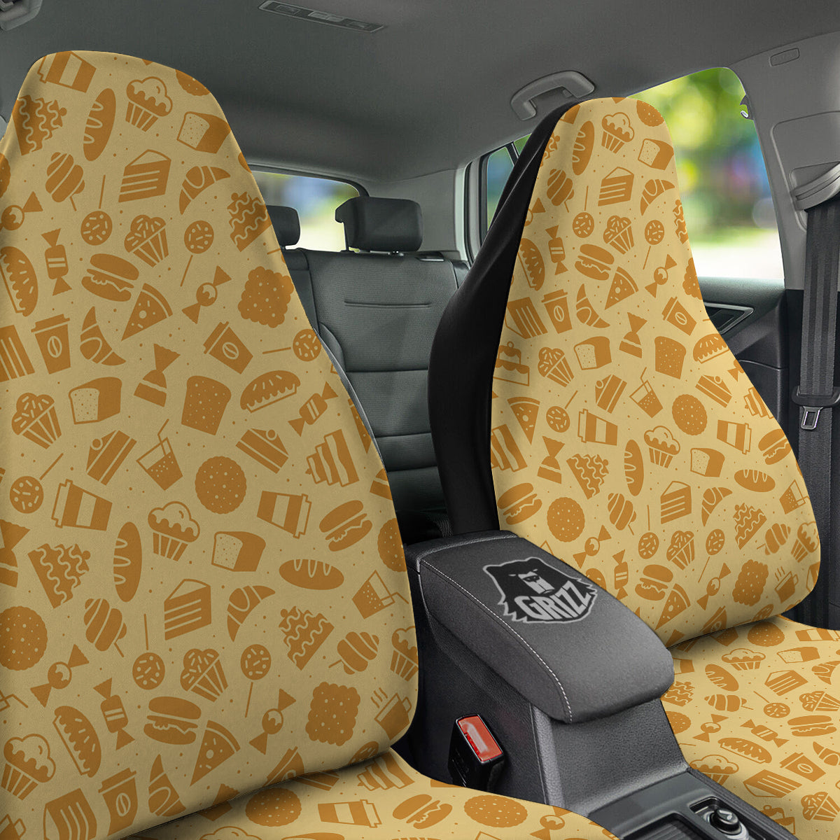 Bakery And Dessert Print Pattern Car Seat Covers-grizzshop