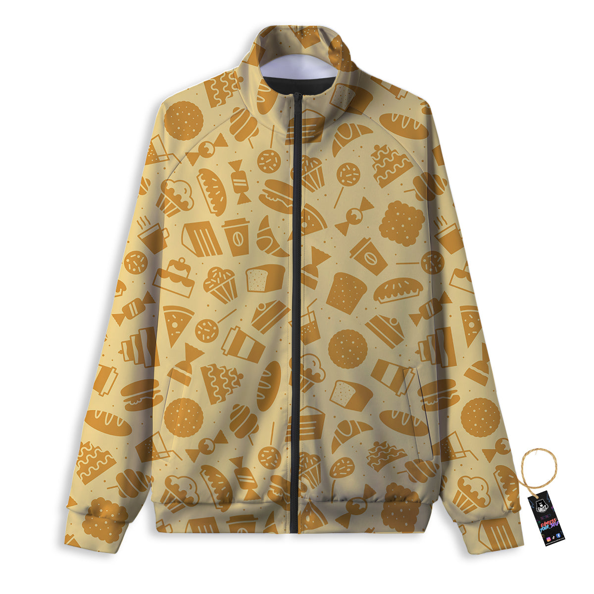 Bakery And Dessert Print Pattern Track Jacket-grizzshop