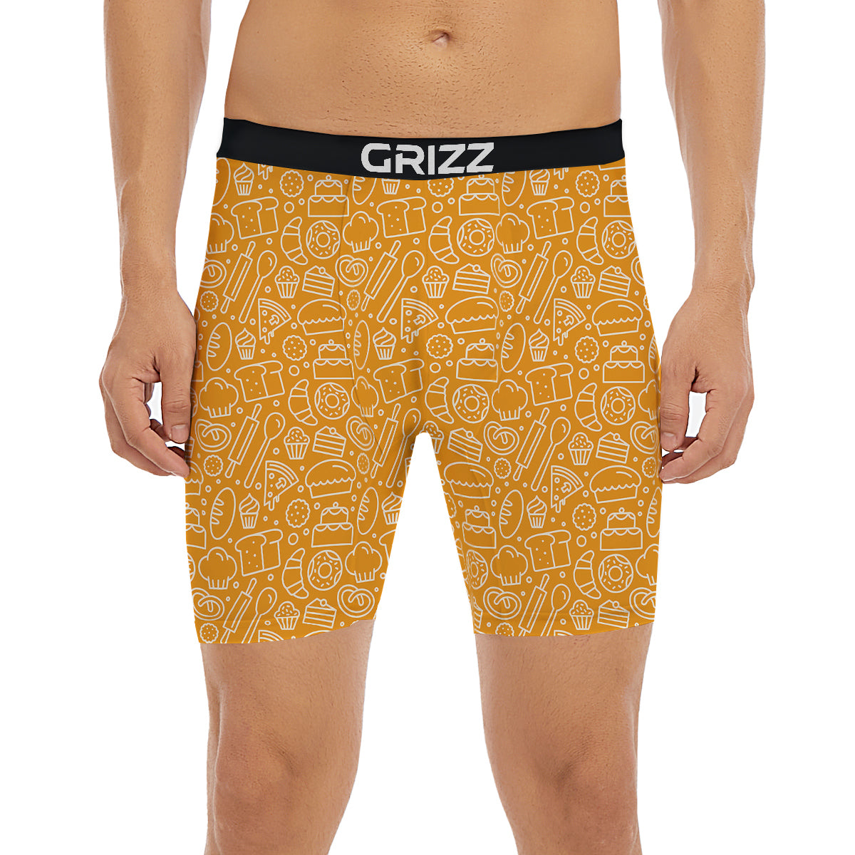 Bakery Yellow Print Pattern Boxer Briefs-grizzshop