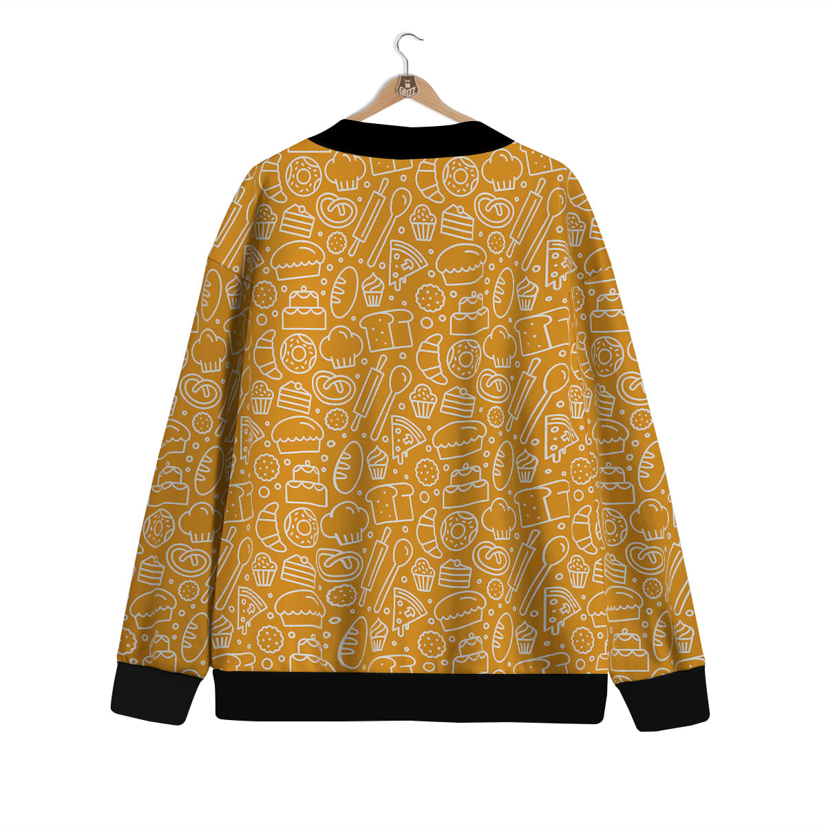 Bakery Yellow Print Pattern Cardigan-grizzshop