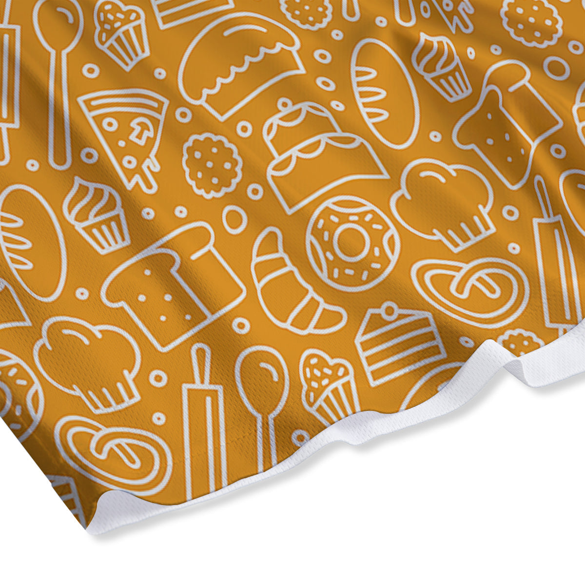 Bakery Yellow Print Pattern Mesh Shorts-grizzshop