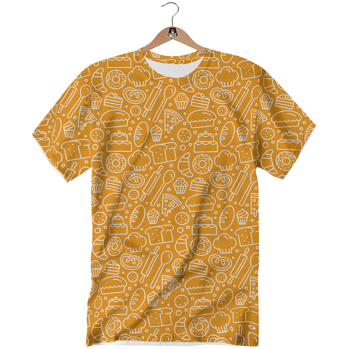Bakery Yellow Print Pattern T-Shirt-grizzshop