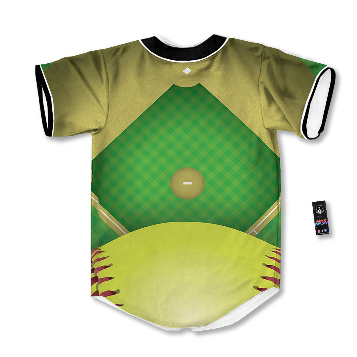 Ball And Softball Field Print Baseball Jersey-grizzshop