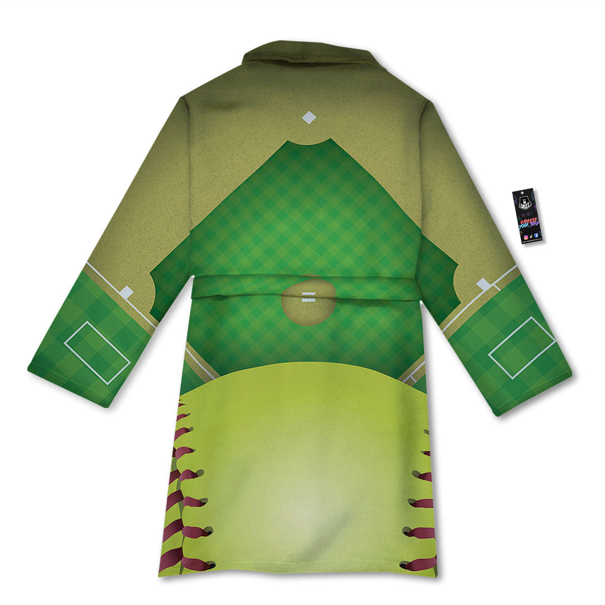 Ball And Softball Field Print Bathrobe-grizzshop
