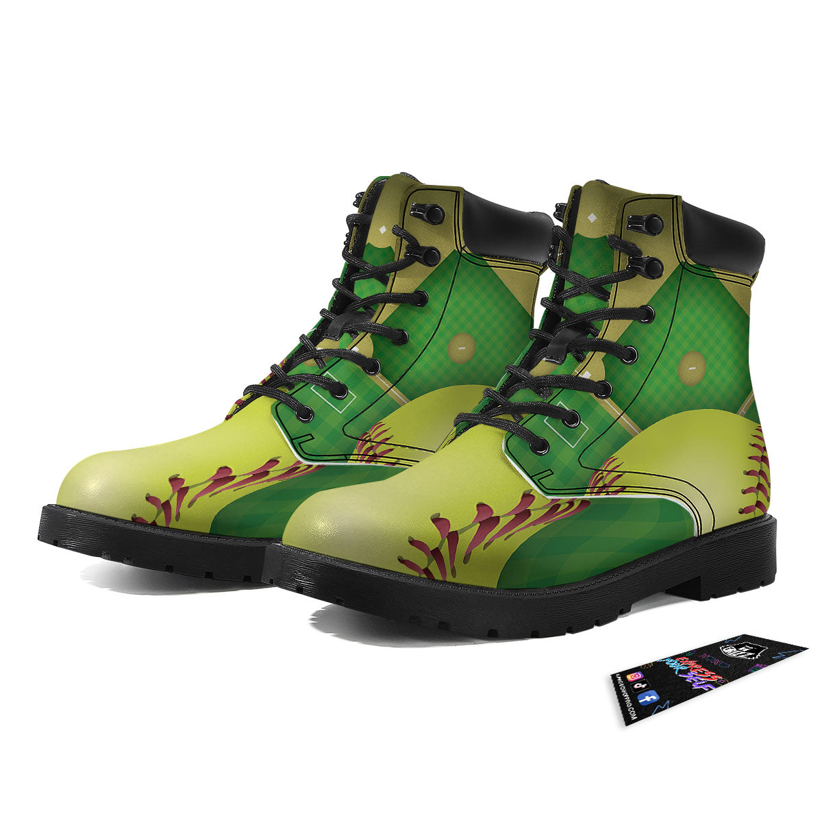 Ball And Softball Field Print Boots-grizzshop