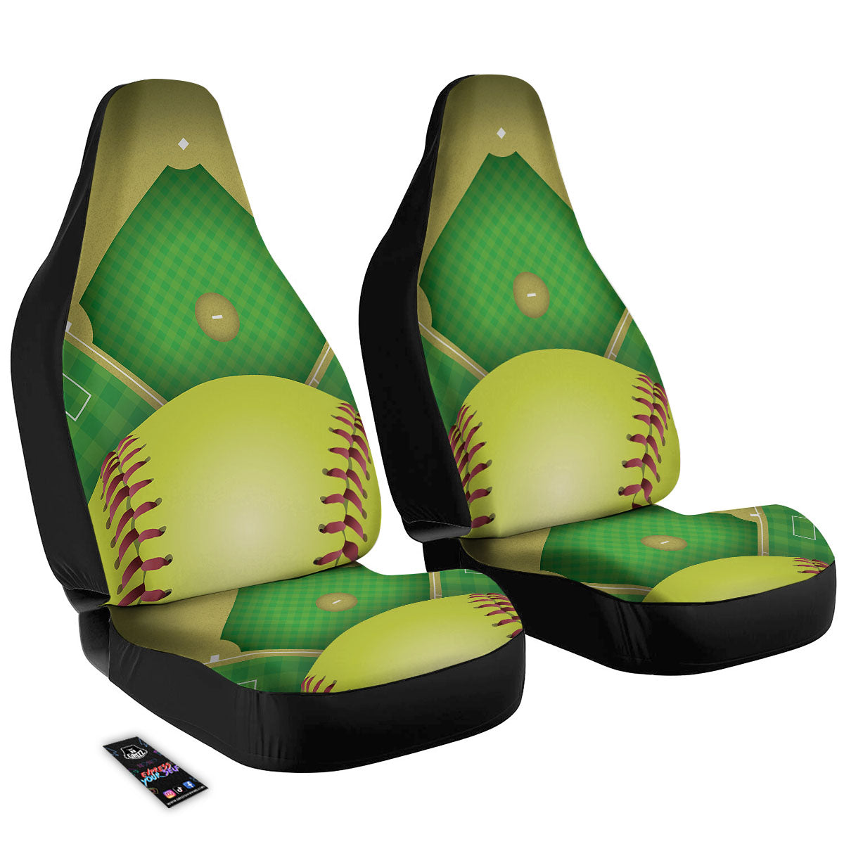 Ball And Softball Field Print Car Seat Covers-grizzshop