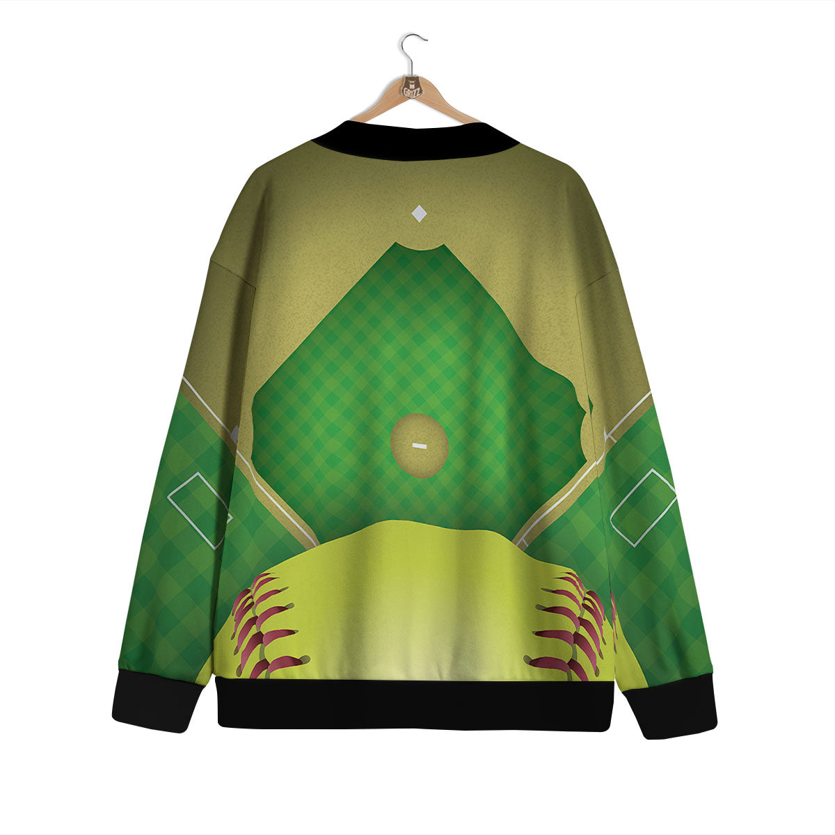 Ball And Softball Field Print Cardigan-grizzshop