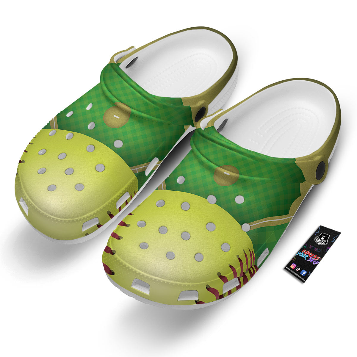 Ball And Softball Field Print Clog-grizzshop