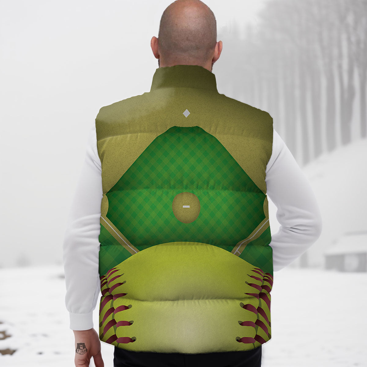 Ball And Softball Field Print Down Vest