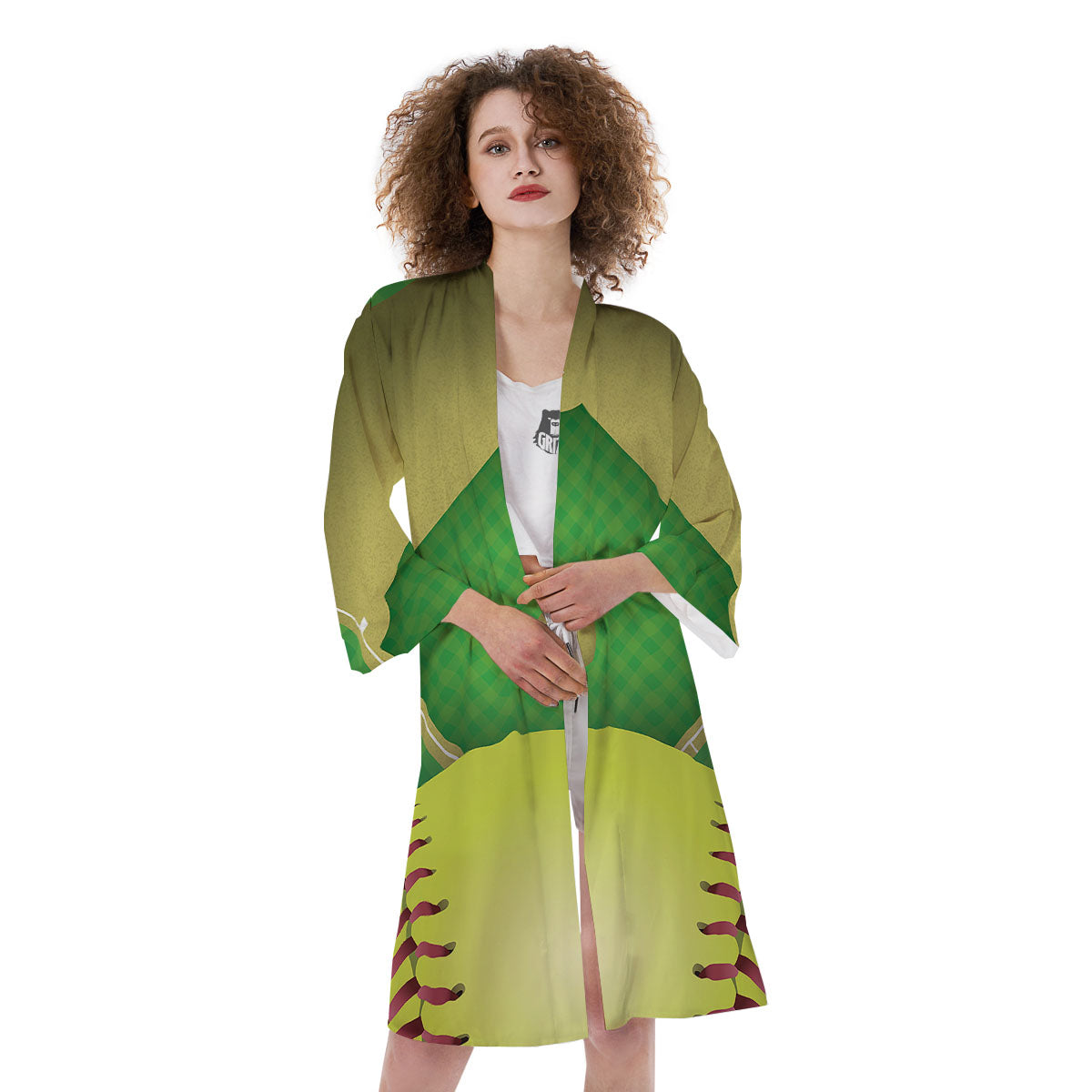 Ball And Softball Field Print Kimono-grizzshop