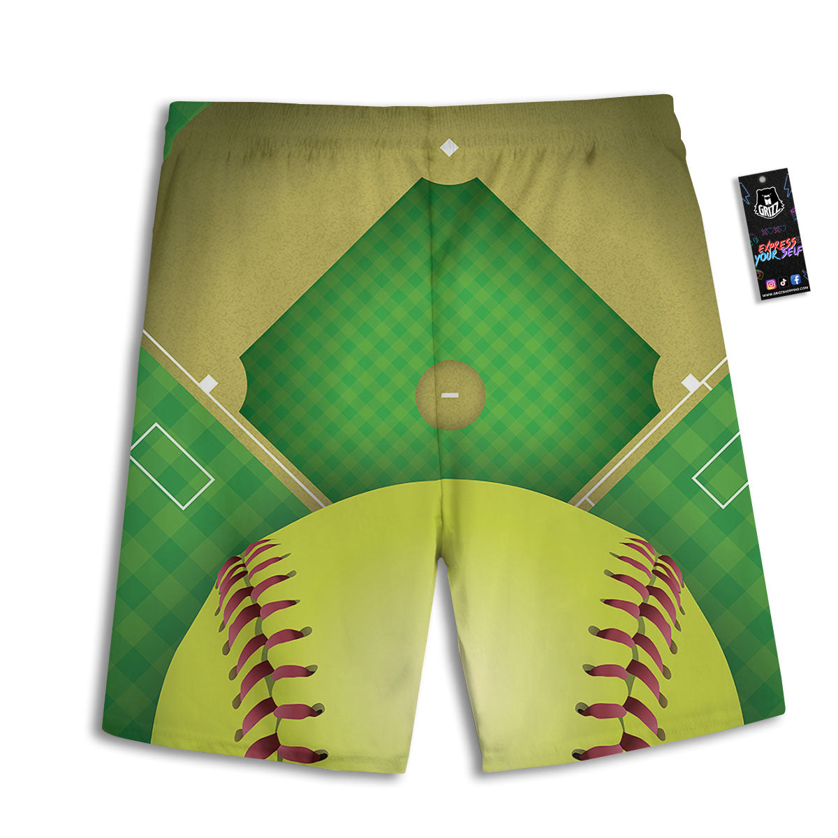 Ball And Softball Field Print Men's Athletic Shorts