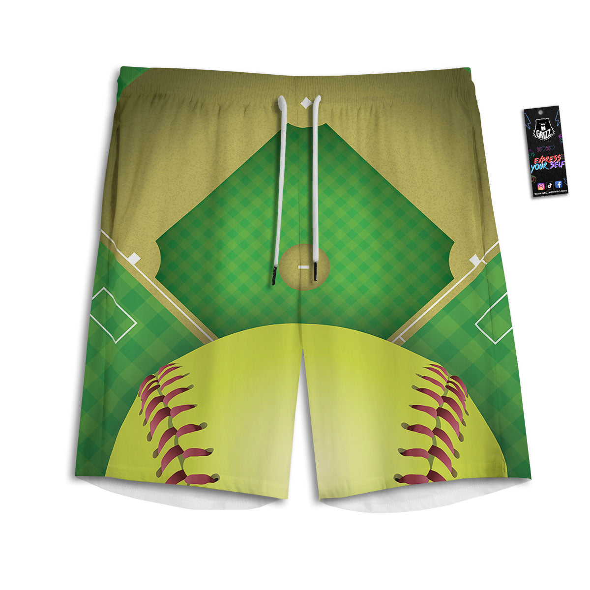 Ball And Softball Field Print Men's Athletic Shorts