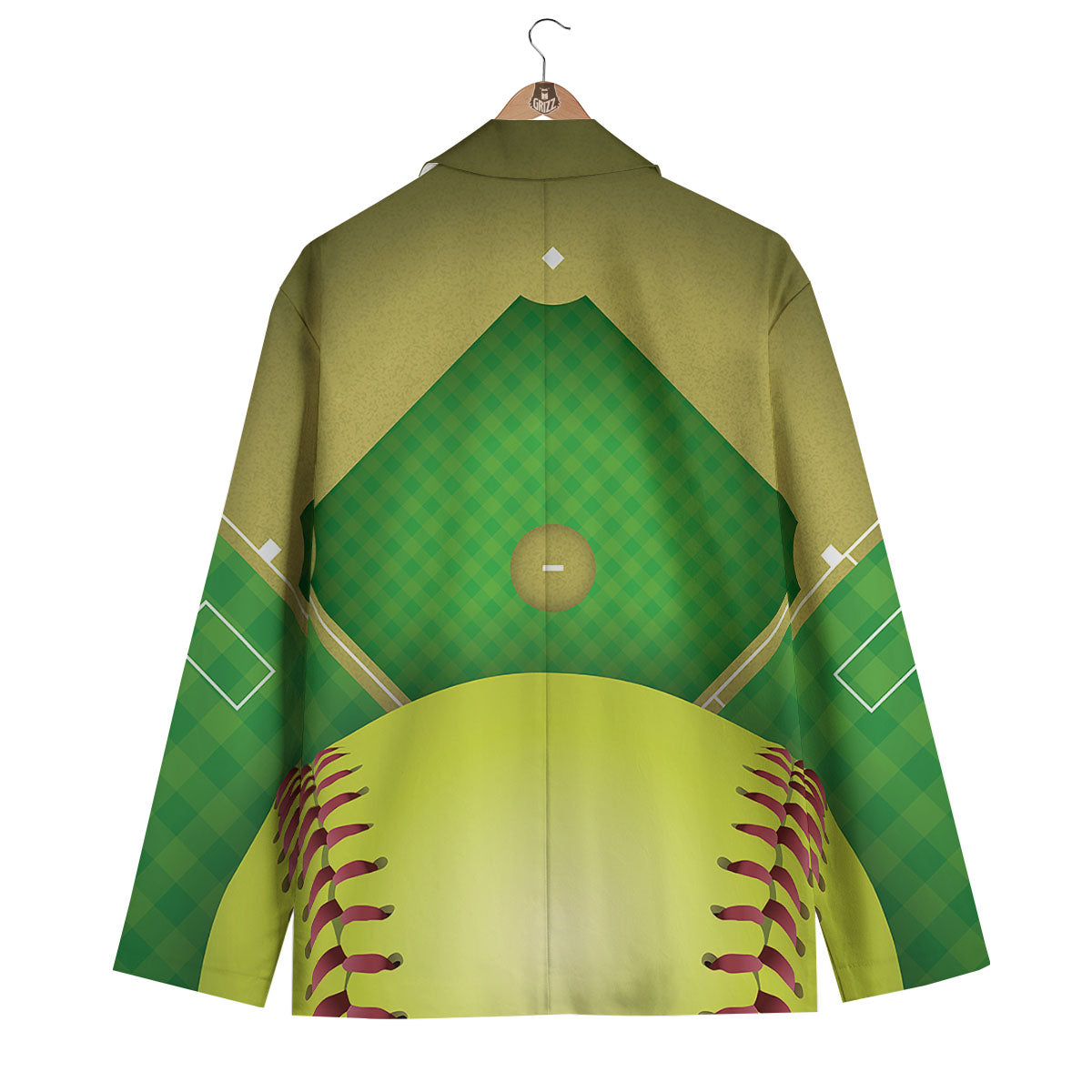 Ball And Softball Field Print Men's Blazer-grizzshop