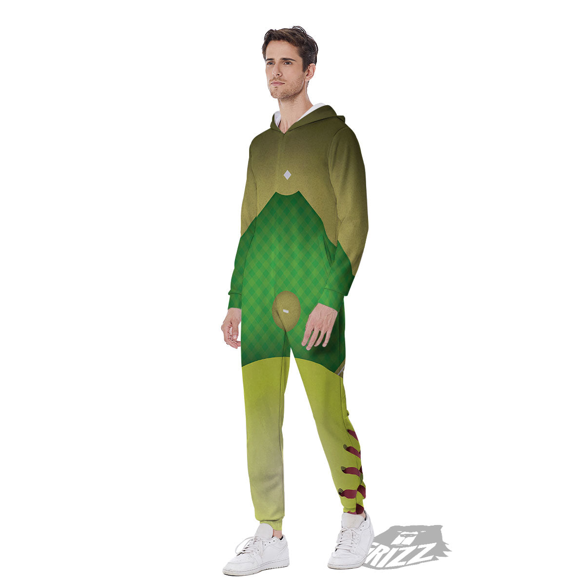 Ball And Softball Field Print Men's Jumpsuit-grizzshop