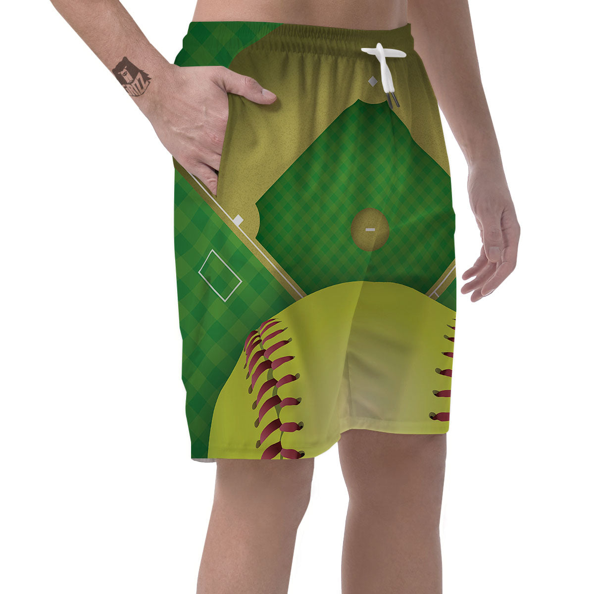 Ball And Softball Field Print Men's Shorts-grizzshop