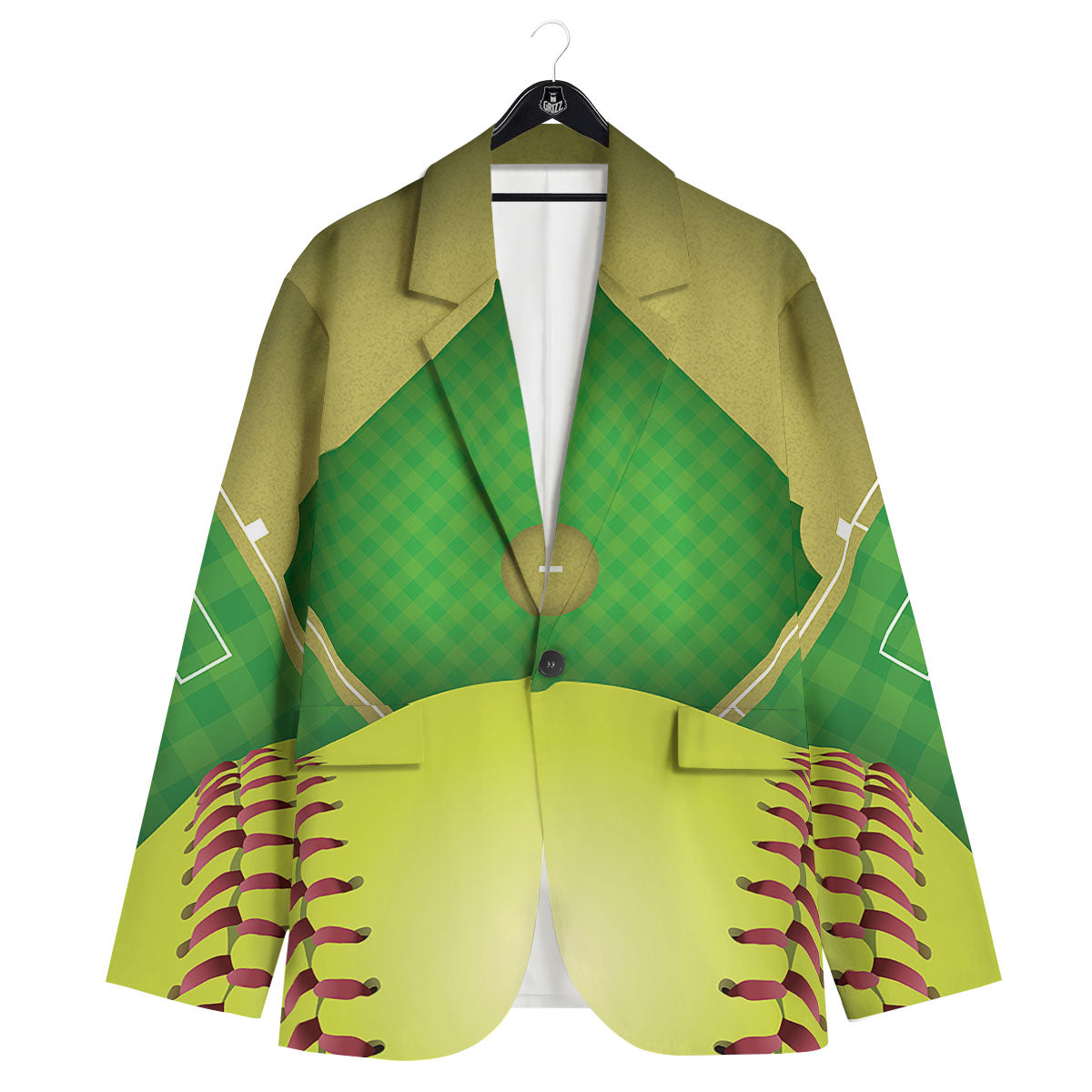 Ball And Softball Field Print Men's Sport Coat-grizzshop