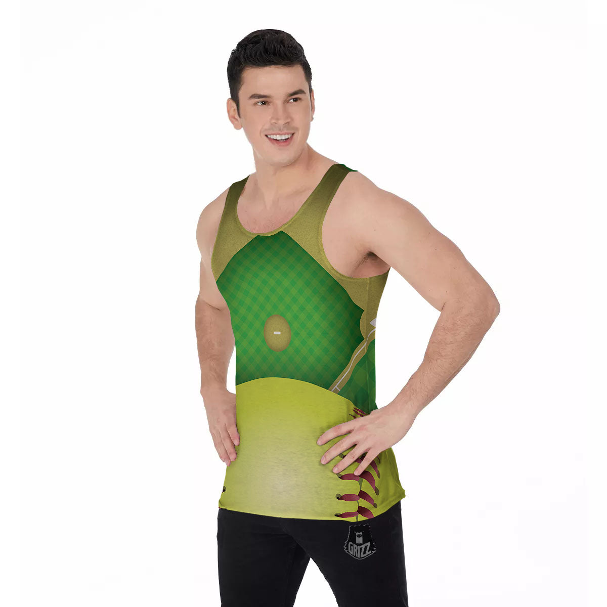 Ball And Softball Field Print Men's Tank Top-grizzshop