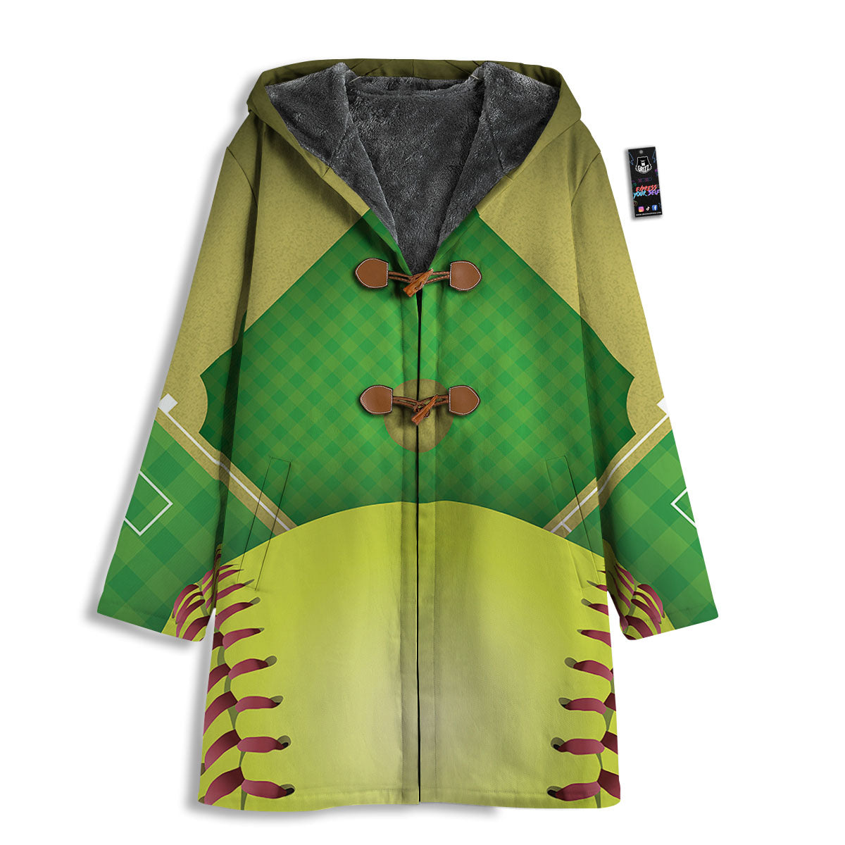 Ball And Softball Field Print Men's Windbreaker Jacket-grizzshop