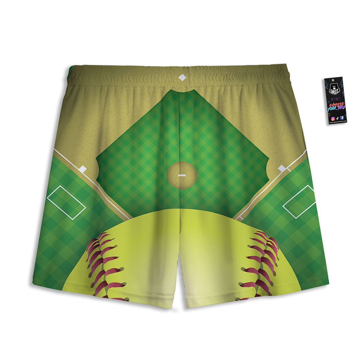 Ball And Softball Field Print Mesh Shorts