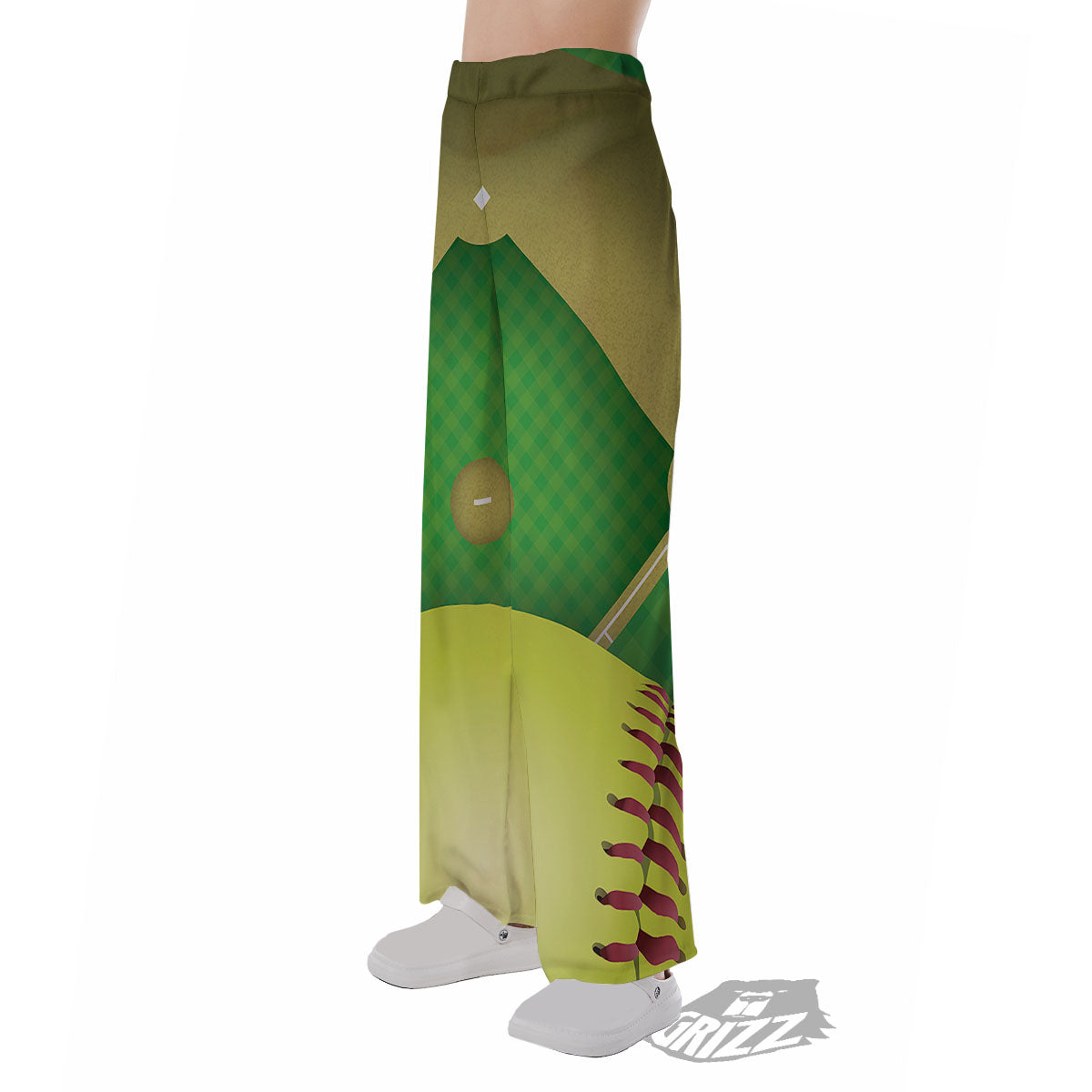 Ball And Softball Field Print Pajama Pants-grizzshop