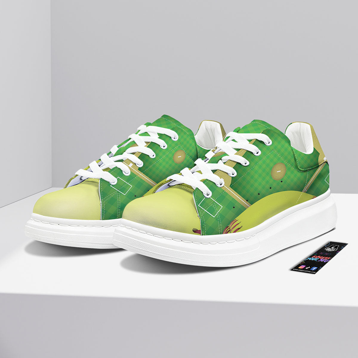 Ball And Softball Field Print Platform Shoes-grizzshop