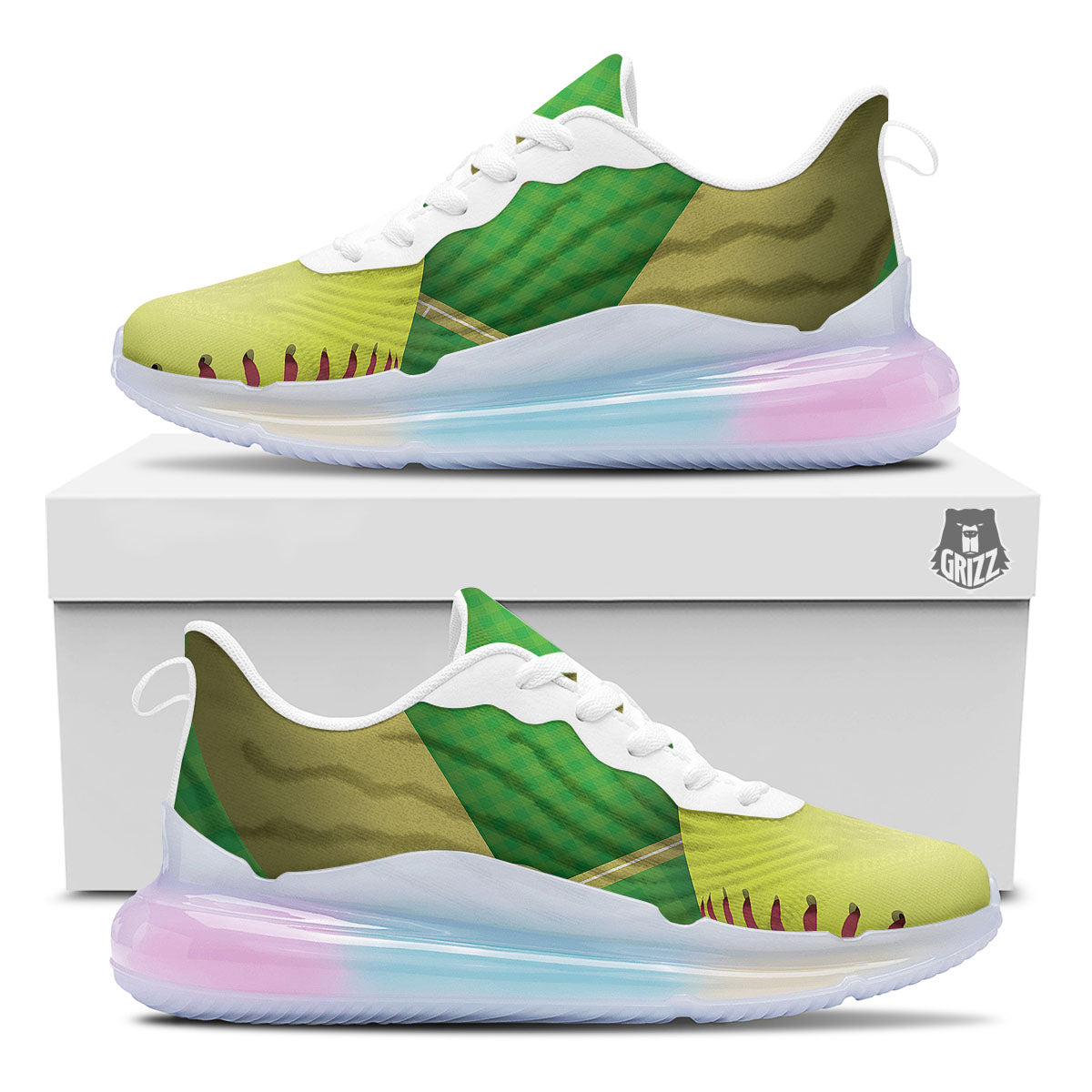 Ball And Softball Field Print Running Sneakers-grizzshop