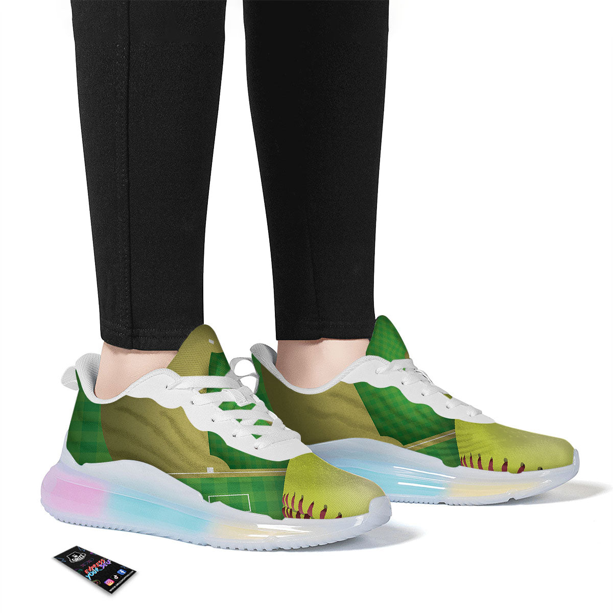 Ball And Softball Field Print Running Sneakers-grizzshop