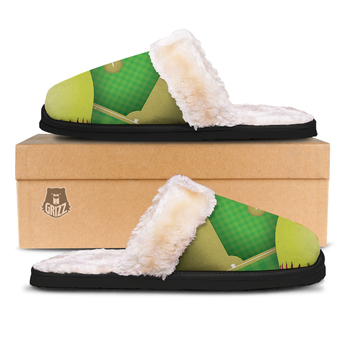 Ball And Softball Field Print Slippers-grizzshop