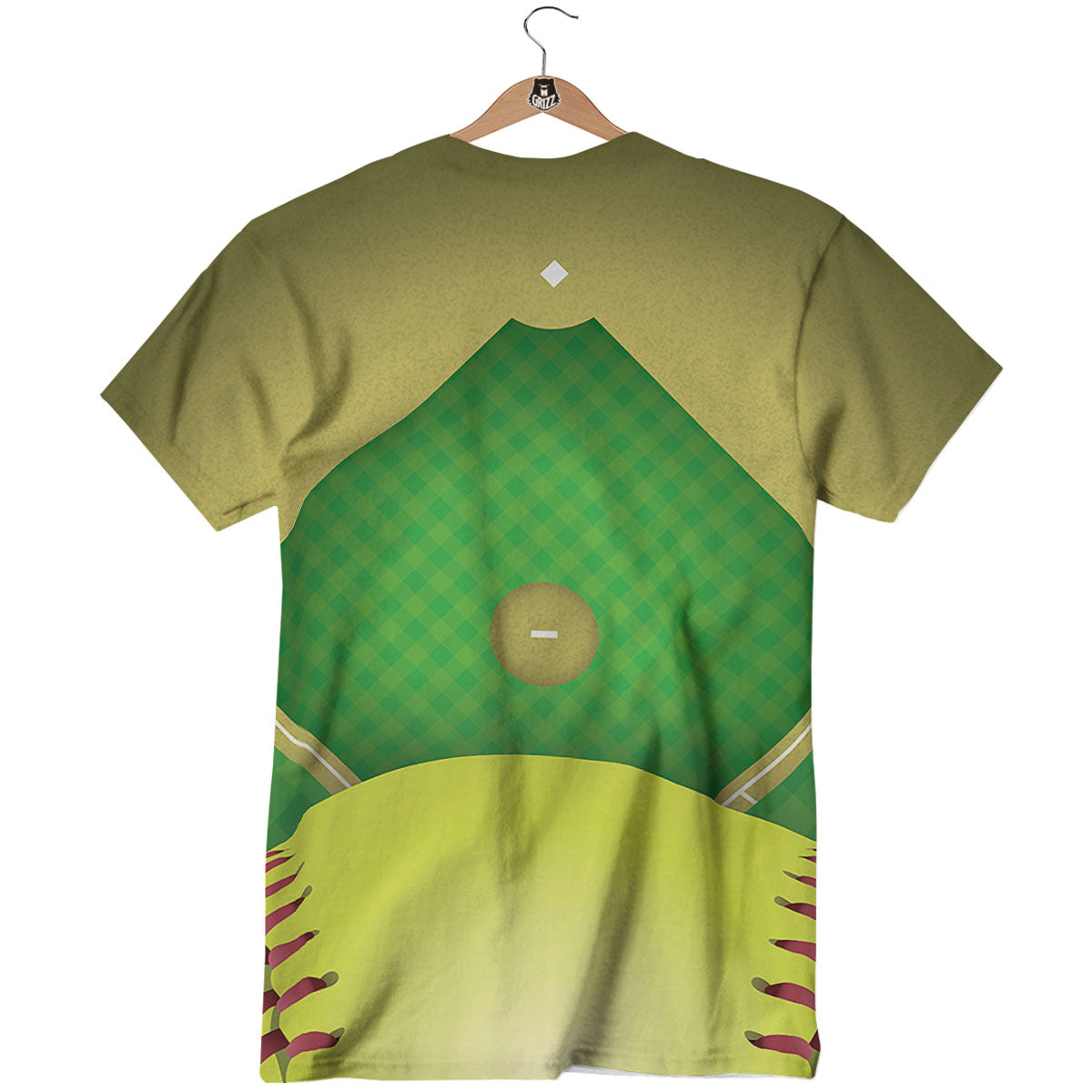 Ball And Softball Field Print T-Shirt-grizzshop
