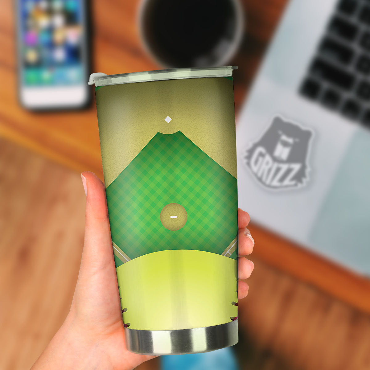 Ball And Softball Field Print Tumbler-grizzshop