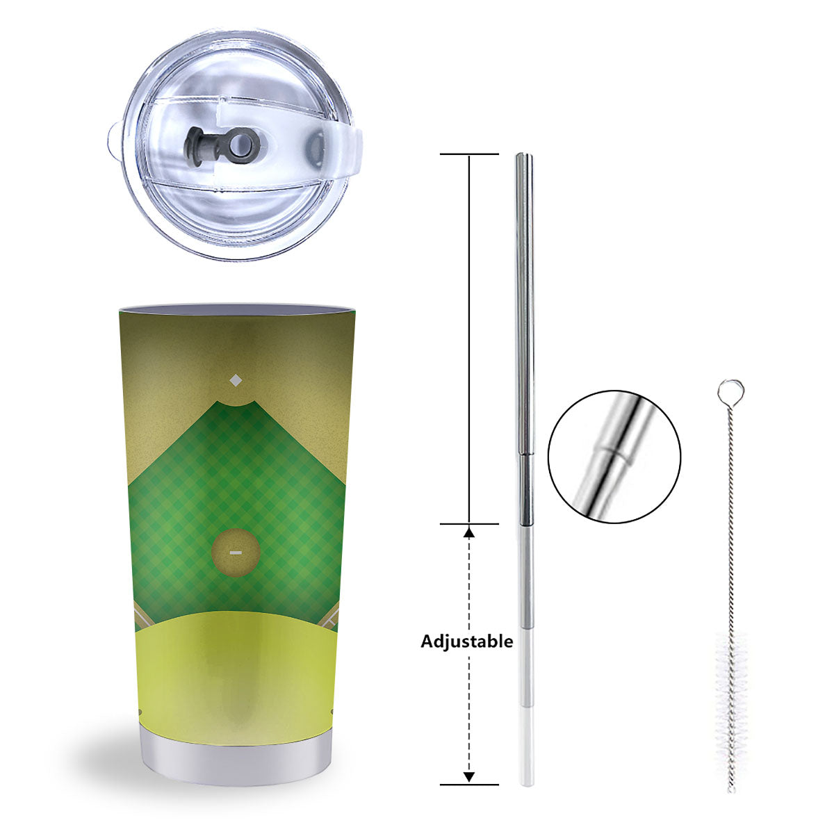 Ball And Softball Field Print Tumbler-grizzshop