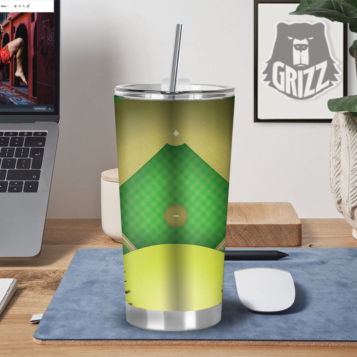 Ball And Softball Field Print Tumbler-grizzshop