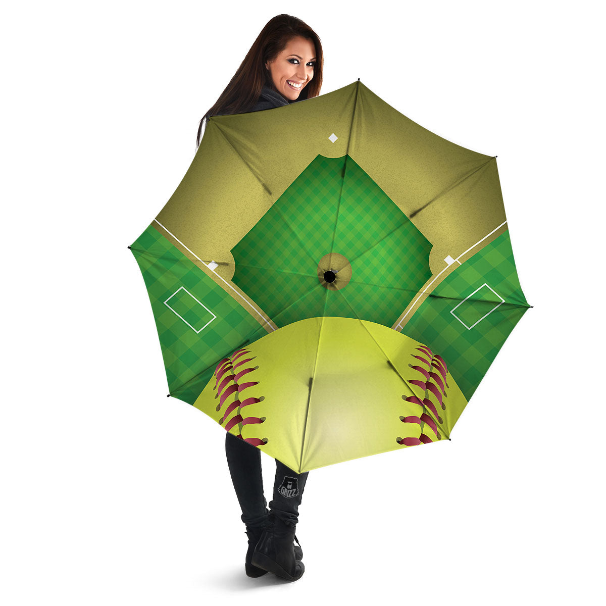 Ball And Softball Field Print Umbrella-grizzshop