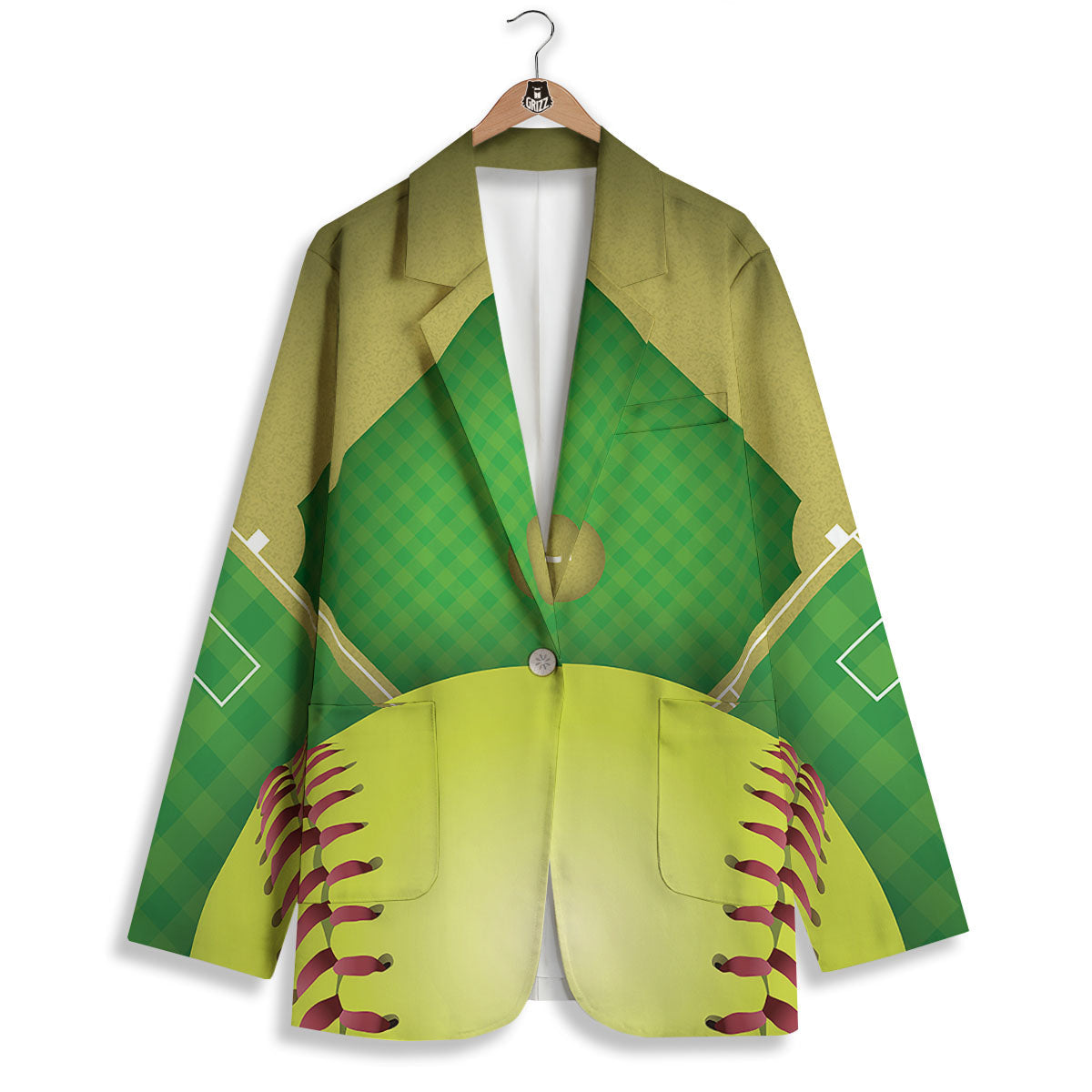 Ball And Softball Field Print Women's Blazer-grizzshop