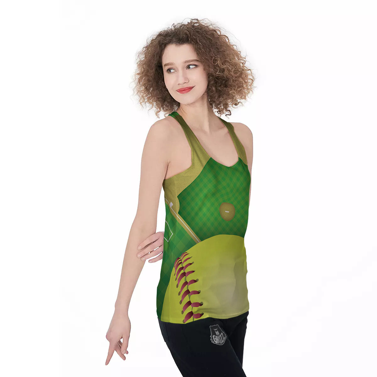 Ball And Softball Field Print Women's Racerback Tank Top-grizzshop