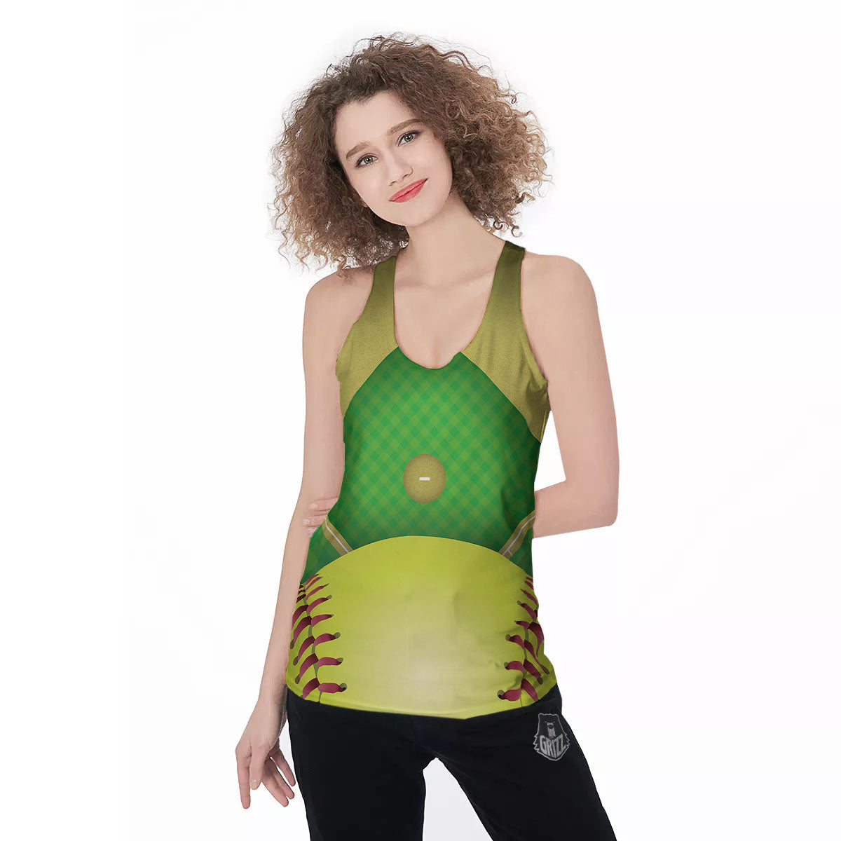 Ball And Softball Field Print Women's Racerback Tank Top-grizzshop