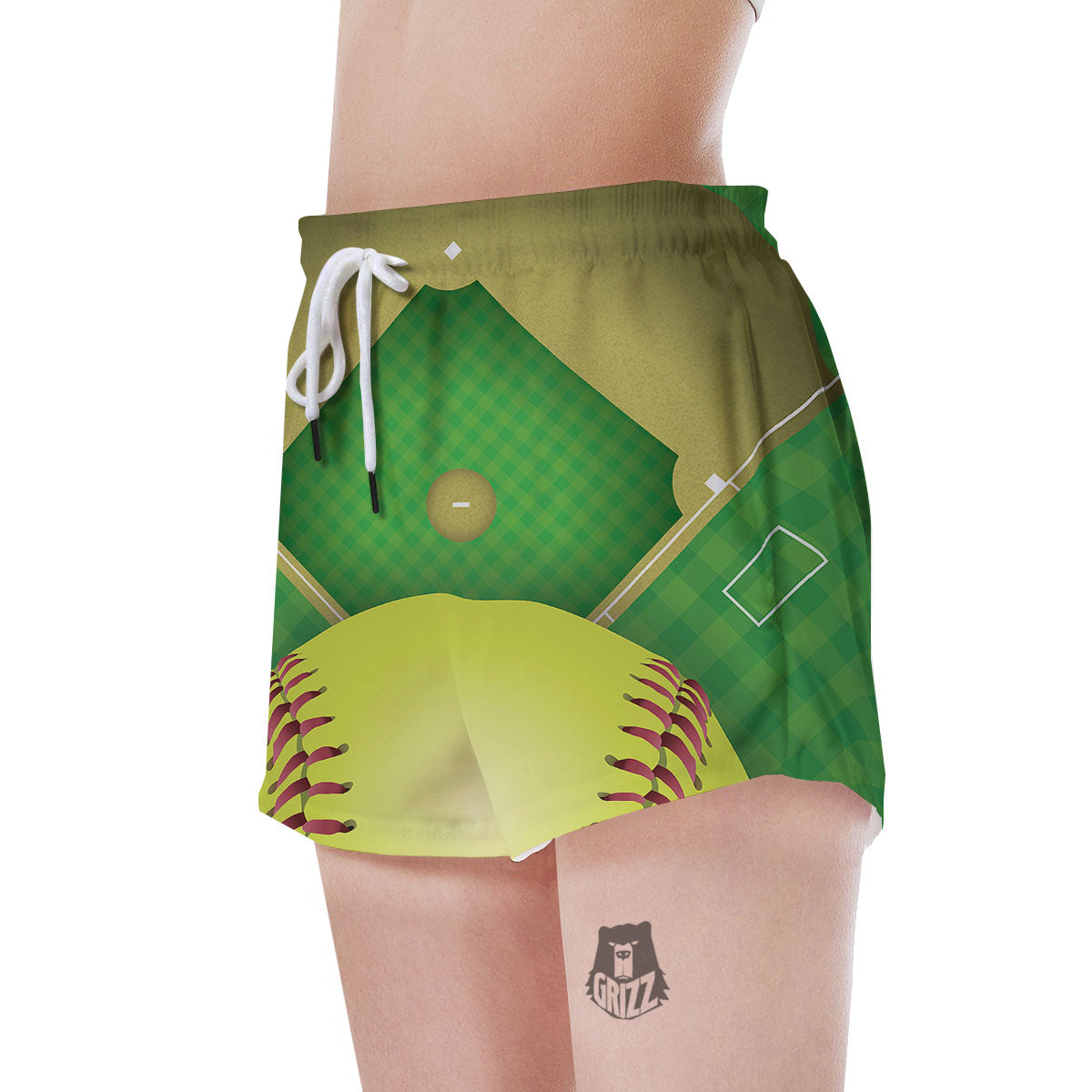 Ball And Softball Field Print Women's Shorts-grizzshop