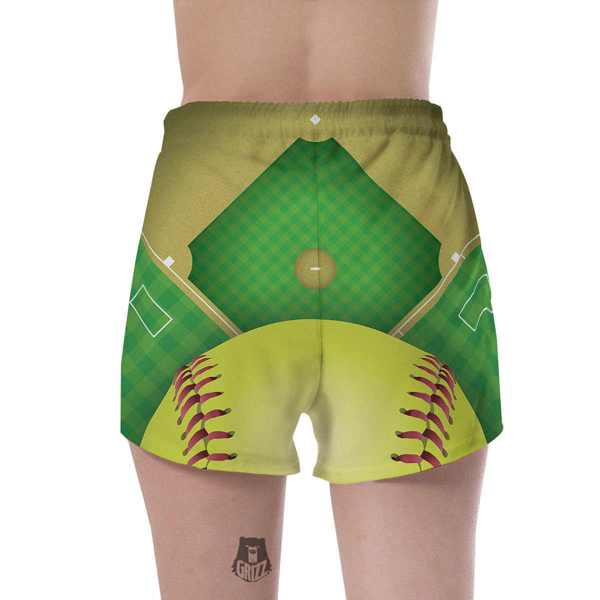 Ball And Softball Field Print Women's Shorts-grizzshop