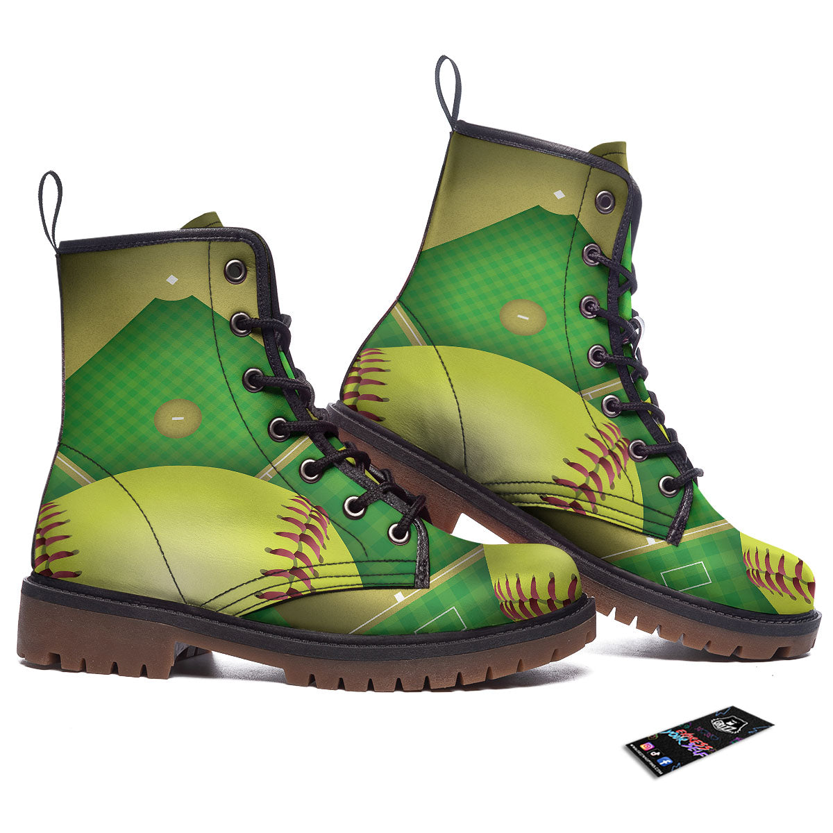 Ball And Softball Field Print Work Boots-grizzshop