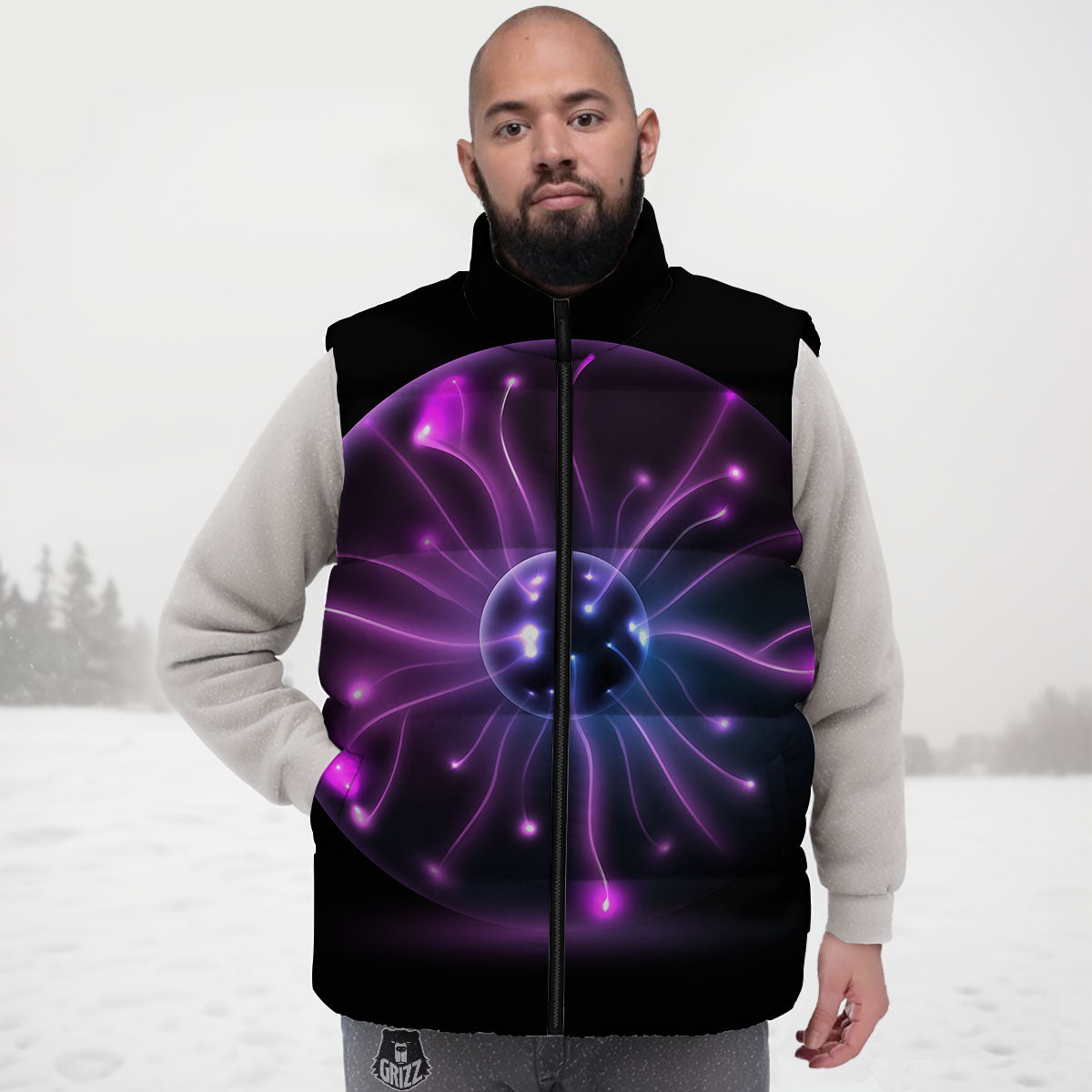 Ball Plasma Print Down Vest-grizzshop