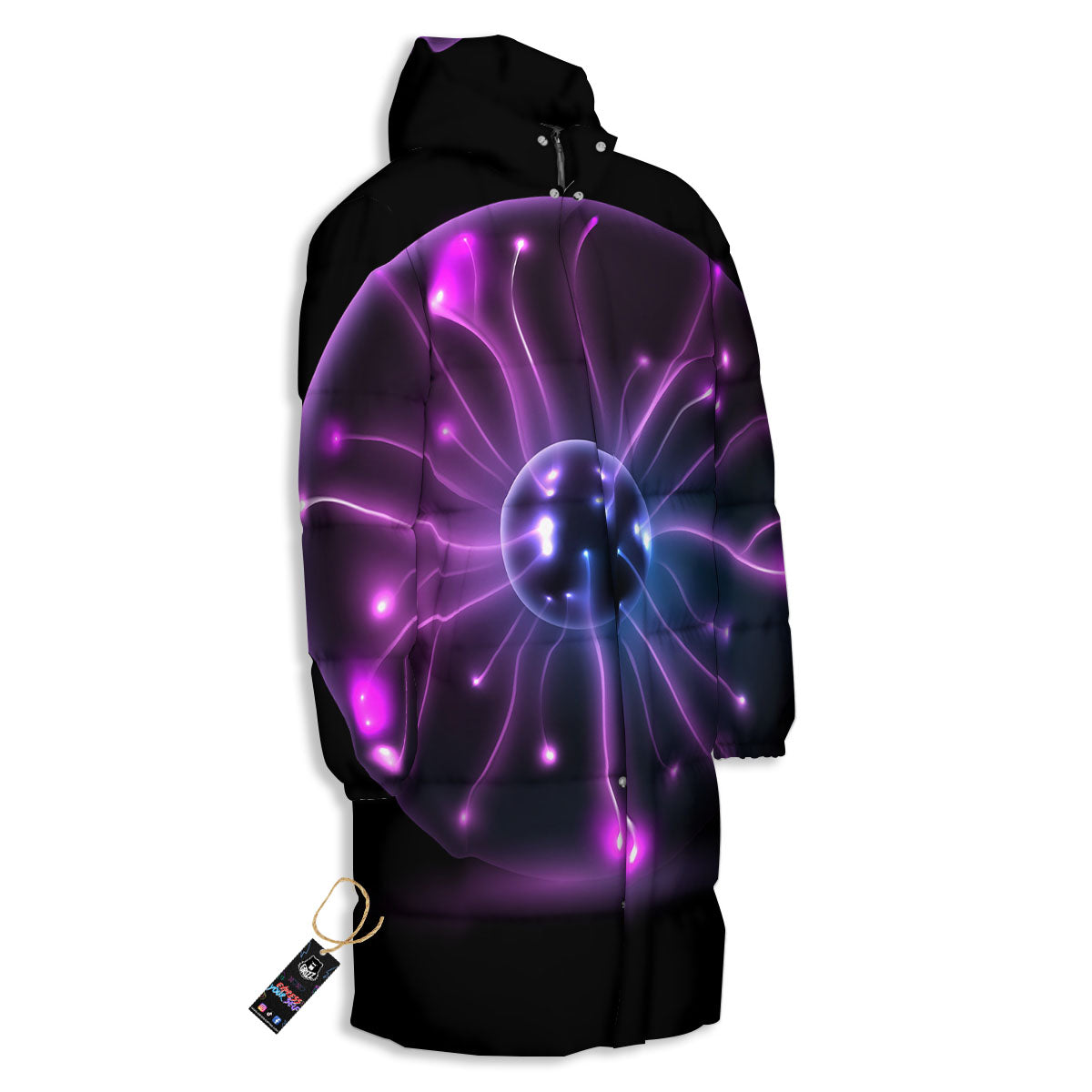 Ball Plasma Print Long Down Jacket-grizzshop