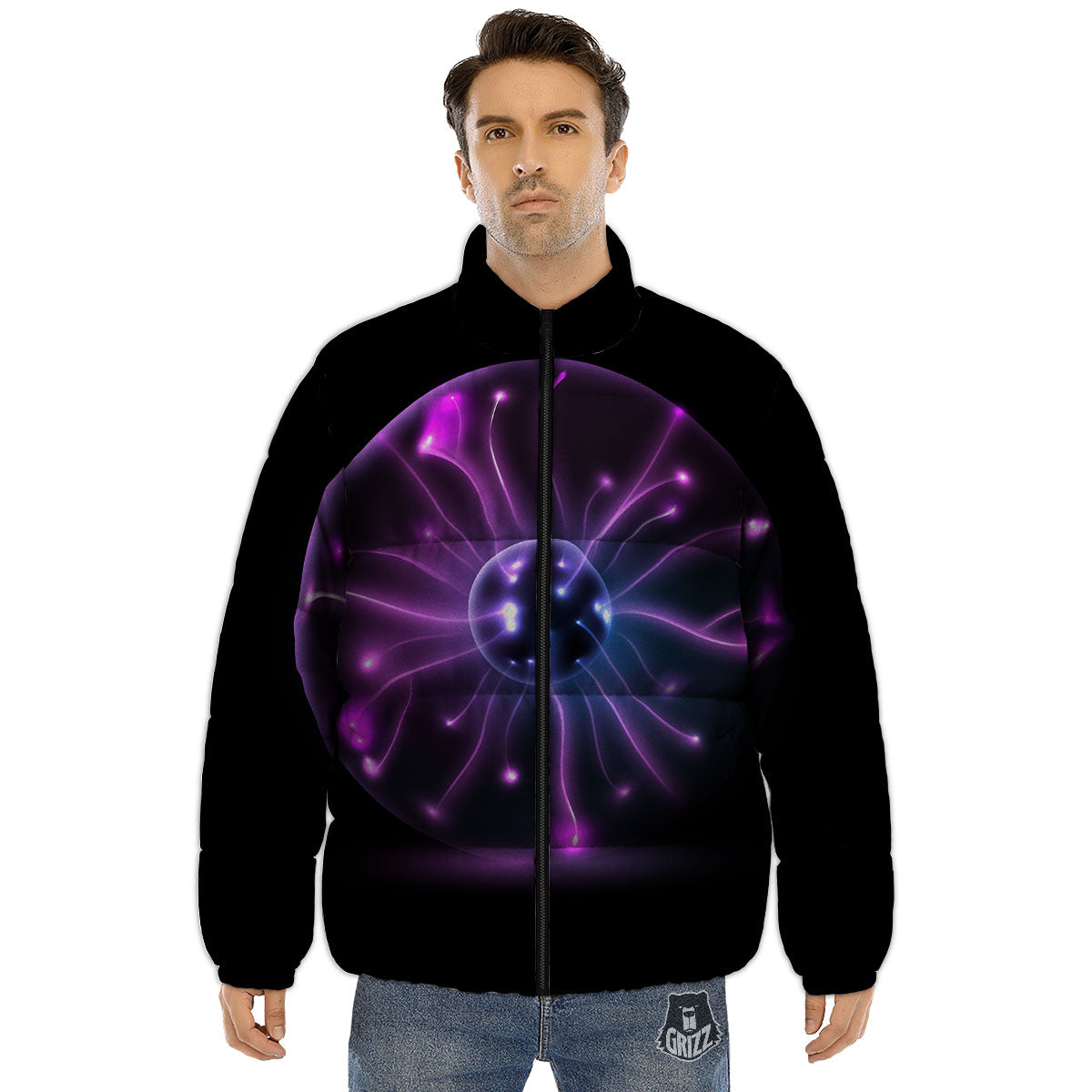 Ball Plasma Print Puffer Jacket-grizzshop